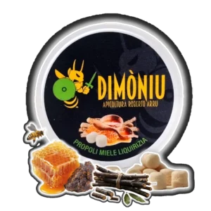 Fotografia della confezione di caramelle propoli miele e liquirizia di Apicoltura Roberto Arru